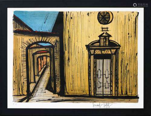 Bernard BUFFET (1928-1999). Saint Tropez : La Vieille Eglise...