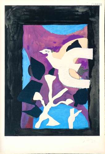 Georges BRAQUE. (1882-1963), d’après Oiseau et lotus - 1962....