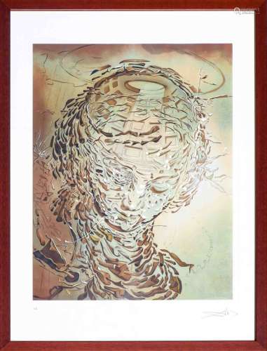 Salvador DALI (1904-1989) La tête éclaté Lithographie en cou...