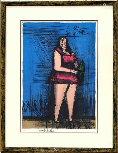 Benard BUFFET (1928-1999). La géante - 1968. Lithographie en...