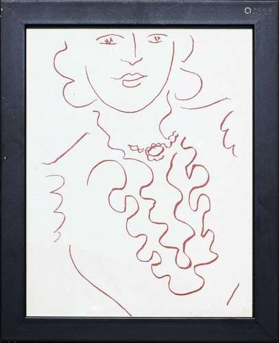 Henri MATISSE (1869-1954) Portrait Lithographie en brun sur ...