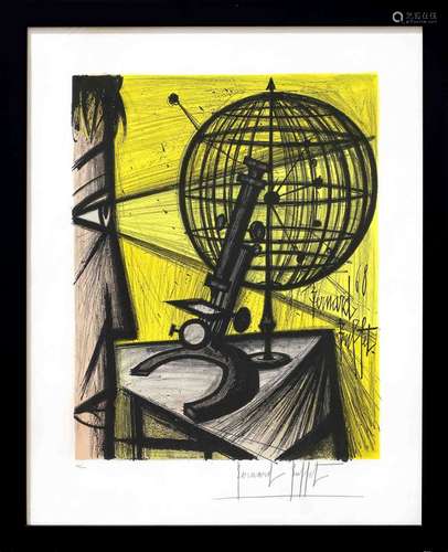 Bernard BUFFET (1928-1999). Le microscope - 1969. Lithograph...