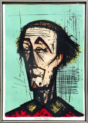 Bernard BUFFET (1928-1999). Le clown Gégène - 1968. Lithogra...