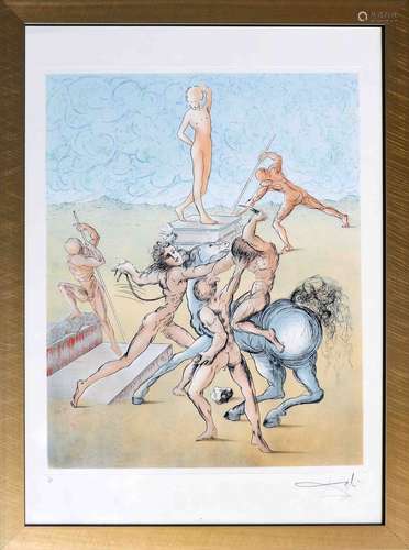 Salvador DALI (1904-1989) Les envahisseurs Gravure en couleu...