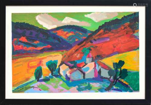 Pierre AMBROGIANI (1907-1985) Paysage de Sault Lithographie ...