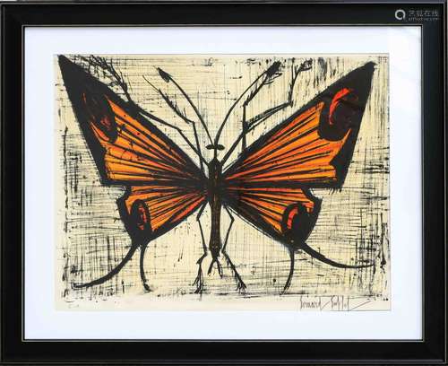 Bernard BUFFET (1928-1999). Le papillon orange - 1964. Litho...