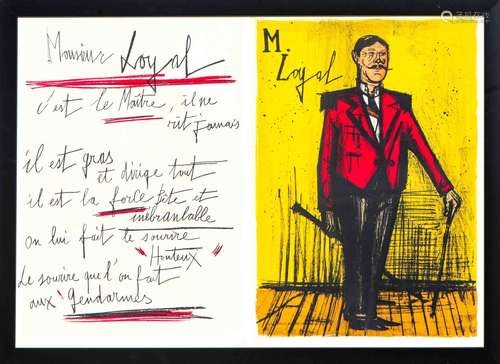 Benard BUFFET (1928-1999). Monsieur Loyal - 1968. Lithograph...