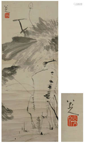 The Lotus，Chinese Painting by Bada Shanren