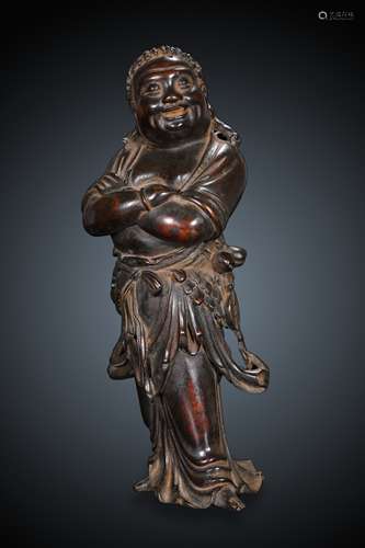 Qing Dynasty Liu Hai Bronze Figure