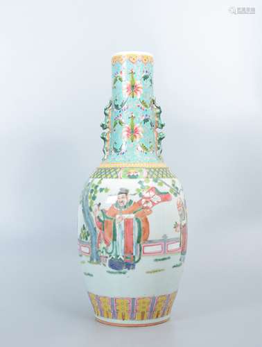 Qing Dynasty Figure Bottle Vase