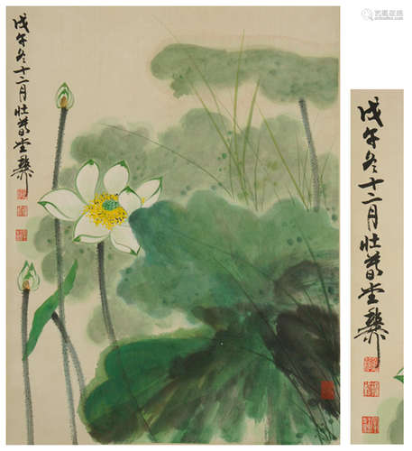 The Lotus，Painting by Xie Zhiliu