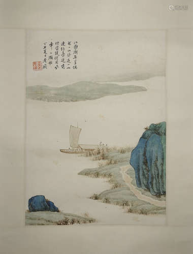 Chinese Landscape Painting by Mu Lingfei