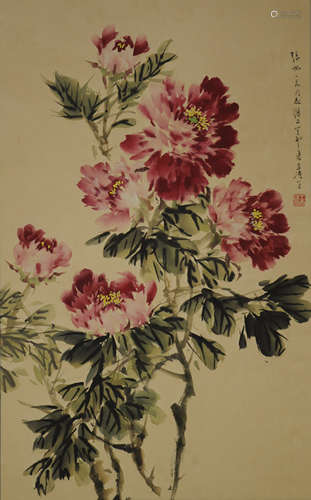 Chinese Flower Painting by Wang Xuetao