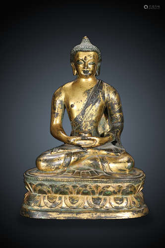 Ming Dynasty Gilt Bronze Amitabha Fiure