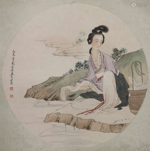 Chinese Figure Painting by Liu Lingcang