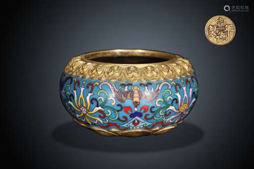 Ming Dynasty Cloisonne Filigree Enamel Bowl-Shaped Incense B...