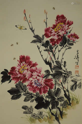 Chinese Flower Painting by Wang Xuetao