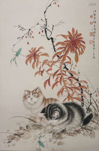 The Cat，Chinese Painting by Wang Xuetao