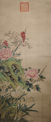 Chinese Flower Painting by Li Shizhuo