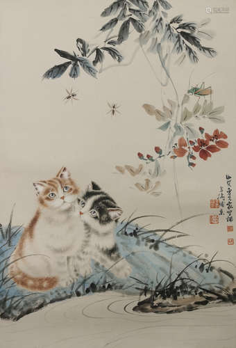 The Cat，Chinese Painting by Wang Xuetao