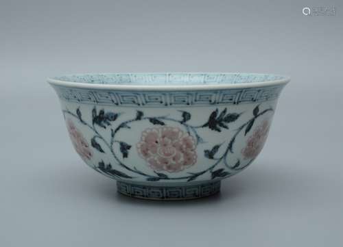 Blue and White Underglaze Red Bowl