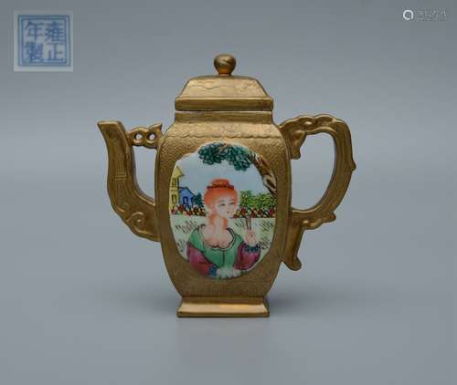 Yongzheng Gilt Enamel Teapot