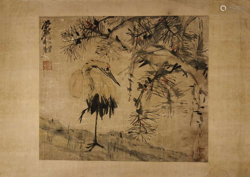 The Crane，Chinese Painting by Xu Gu