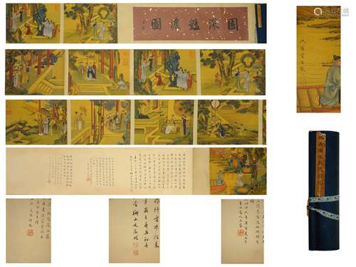 Chinese Figures Hanscroll by Qiu Ying