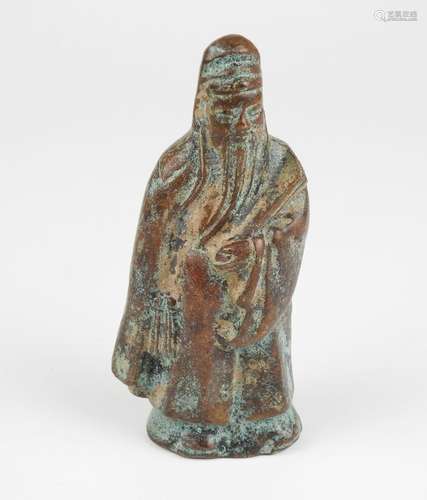 Mandarin,personnage de Cour.Bronze.Style Ming ou Qing.H :14c...