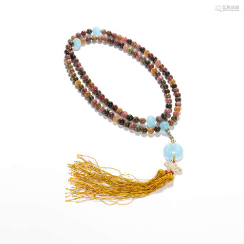 A piece of 108 tourmaline beads buddhist hand string
