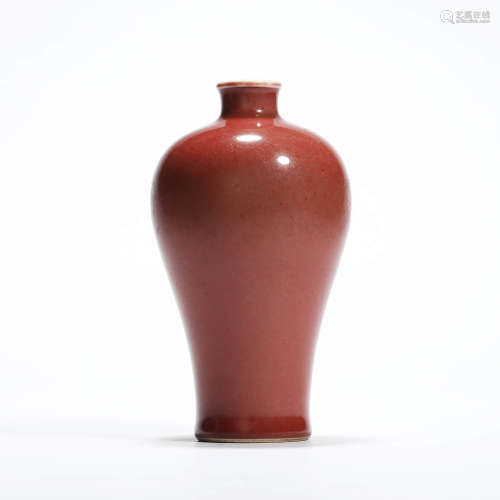 A sacrificial red glaze meiping vase