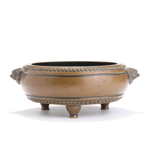 A ming style bronze tripod incense burner