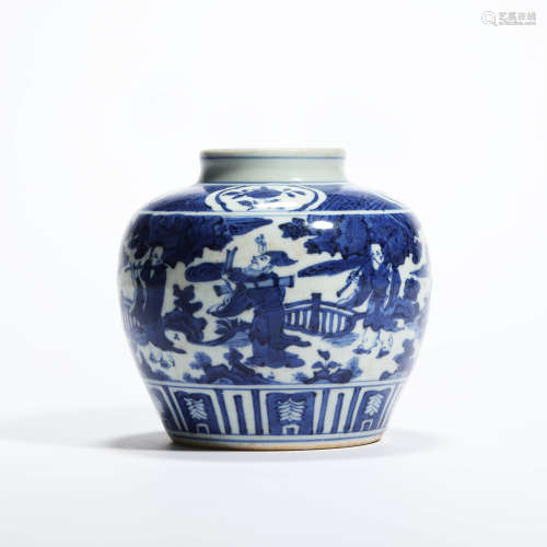 A blue and white figural globular jar, jiajing period