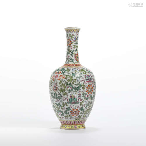 A famille rose eight treasures globular vase