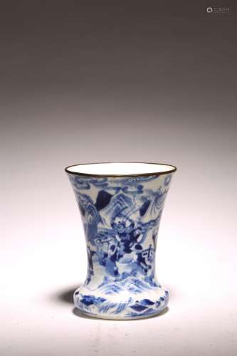 A BLUE AND WHITE 'WARRING FIGURES' ZHADOU