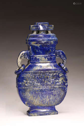 A CHINESE LAPIS LAZULI VASE