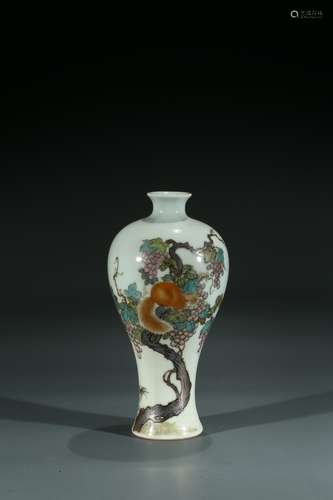 A CHINESE FAMILLE ROSE 'SQUIRREL' VASE