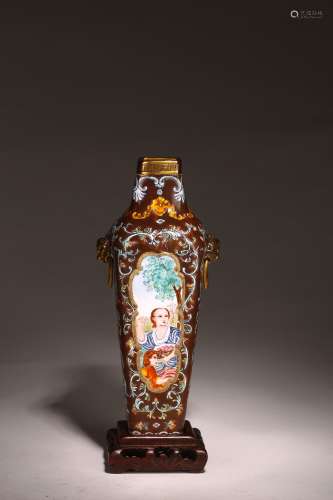 A CHINESE CANTON ENAMEL 'FIGURES' VASE