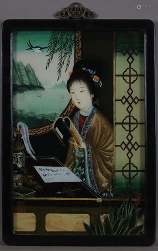 侍女镜画