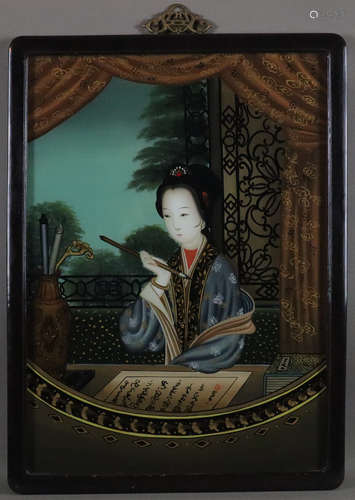 侍女镜画