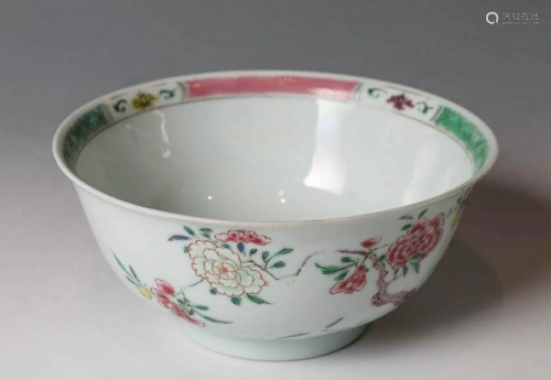 CHINESE FAMILLE-ROSE FLORAL BOWL, 18th C