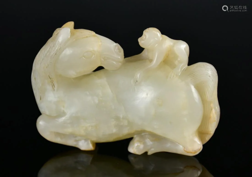A Jade Horse and Monkey Group, Ming