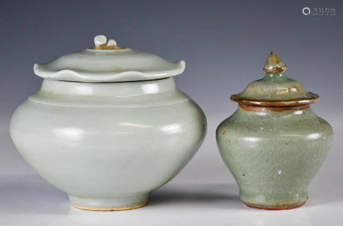 Two Chinese Ancient Jars With Cover