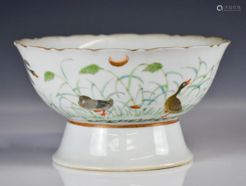 A Famille Rose Footed Bowl, 19th C.