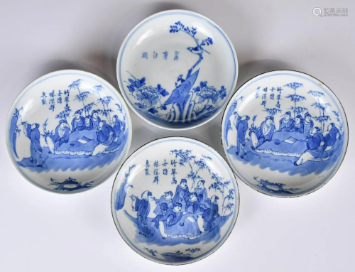 A Group Of Blue And White Bowls, Qing