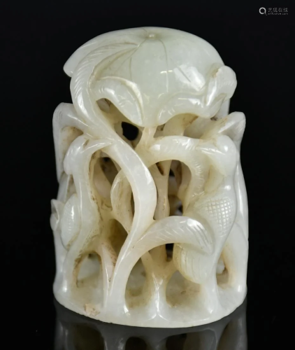 A White Jade Finial, 19th C.