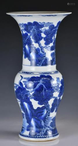 A Blue and White Beaker Vase, Chenghua Mark,18thC