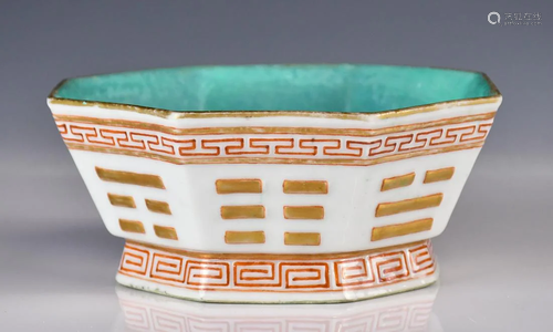 A Chinese Trigram Octagonal Bowl, Xianfeng Mark