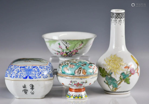 Four Porcelain Articles, 19thC