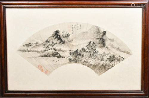 Zhang Ruzhi (?-1824) Landscape w/frame